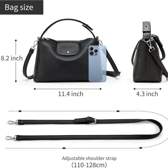 Spacious KALIDI Vegan Leather Hobo Bag - Ideal for Everyday Essentials - Picture 4 of 7